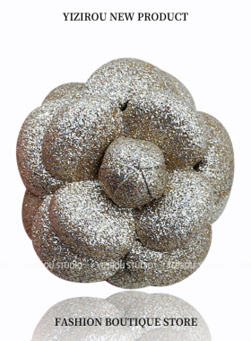 现货 Bling 高端设计高级感轻奢超定型花朵胸花闪点山茶花胸针