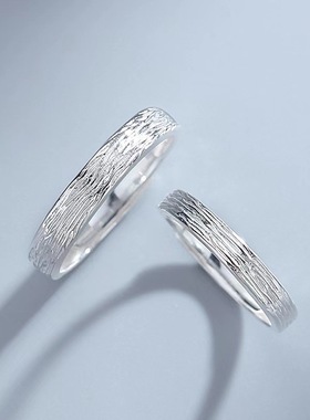 s999纯银对戒女男一对日韩简约时尚指环个性足银情侣戒指小众