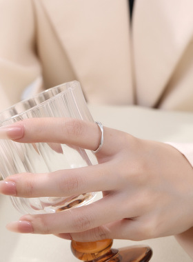 足银999莫比乌斯纯银戒指女开口设计小众轻奢冷淡风高级感指环