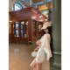 Thas9i 900,000,000 ເສື້ອຢືດ floral lace patchwork cardigan ອ່ອນນຸ້ມ ເໝາະກັບຜິວໜັງ ຊຸດໂສ້ງຂາສັ້ນ ຄໍ V ຜູ້ຍິງ