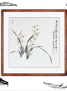 纯手绘国画兰花真迹装饰挂画兰花