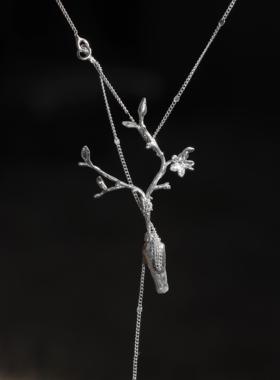 東黑三白/ 小花瓶 s930纯银设计感小众中式百搭女锁骨项链礼物