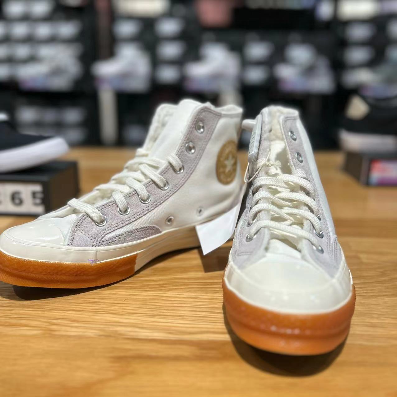 Converse ChuckAll Star1970S米白羊羔绒高帮板鞋男女同款A04409C - 图0