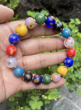 〓贵族琉璃〓清代 凤眼彩色老琉璃珠 古法凤眼老琉璃 手串