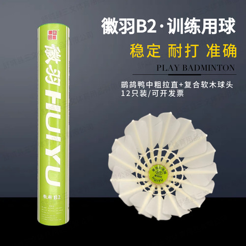 12只装鸭毛徽羽B3B2A1A2耐打王羽毛球稳定手感好比赛训练室外室内 - 图0