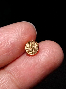 纯银925银镀金山鬼花钱太极背云隔珠手工串珠编绳diy文玩配饰配件