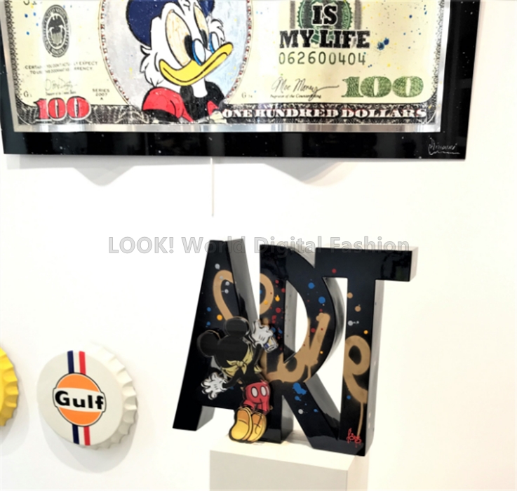 Wa O! 艺术家Fratz手工喷绘签名限量Mickey Art Street摆件雕塑