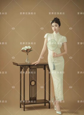 2026照相馆新款复古新中式国风工笔画旗袍写真民国风拍照摄影服装