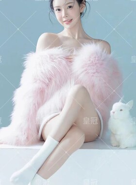 法式温柔少女肖像写真服装影楼拍照纯欲风粉嫩个人艺术照摄影皮草