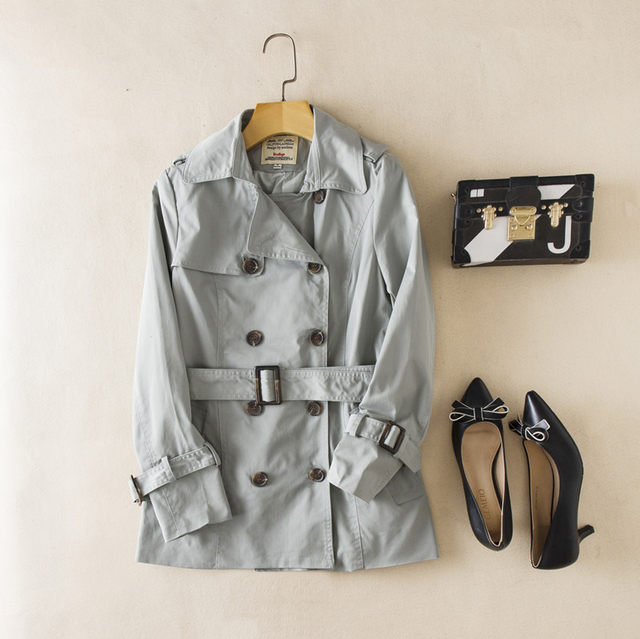 Short coat slim basic solid color commuter windbreaker