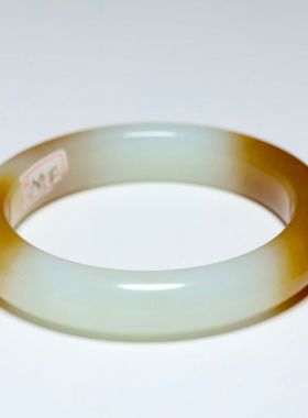 十三年老店强烈推荐和田玉且末糖白玉平安镯一物一证色泽分明高端