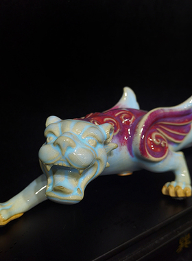 陶瓷祝福中式办公室纯手工摆件