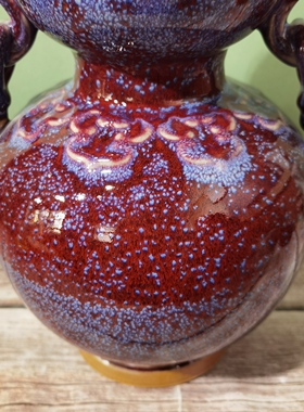钧瓷窑变葫芦摆件家居装饰陶瓷工艺品紫色福禄如意乔迁开业礼品