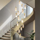 Staircase chandelier modern minimalist loft apartment chandelier light luxury villa duplex building spiral staircase chandelier long chandelier