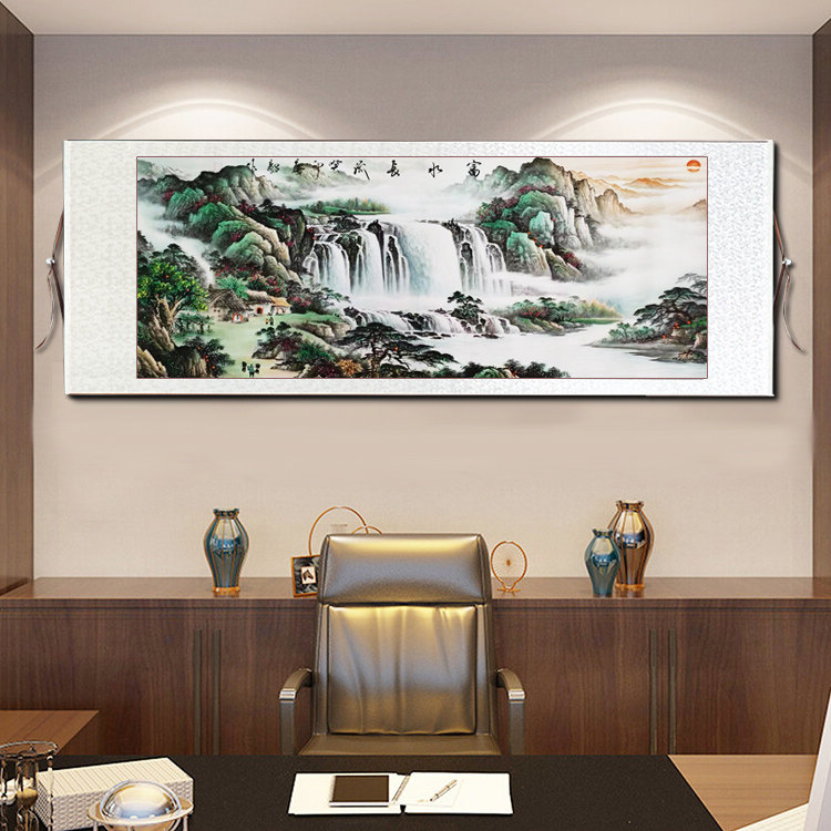 国画山水画小六尺200*72cm横幅卷轴客厅沙发背景装饰,淘宝优惠券,粉丝福利购,淘宝优惠卷