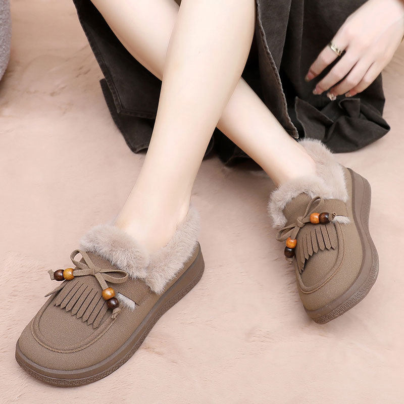 勃肯棉鞋女2025冬季新款妈妈鞋加绒保暖毛毛鞋舒适休闲复古乐福鞋,淘宝优惠券,粉丝福利购,淘宝优惠卷