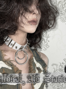 朋克欧美风亚文化铆钉圆环项圈