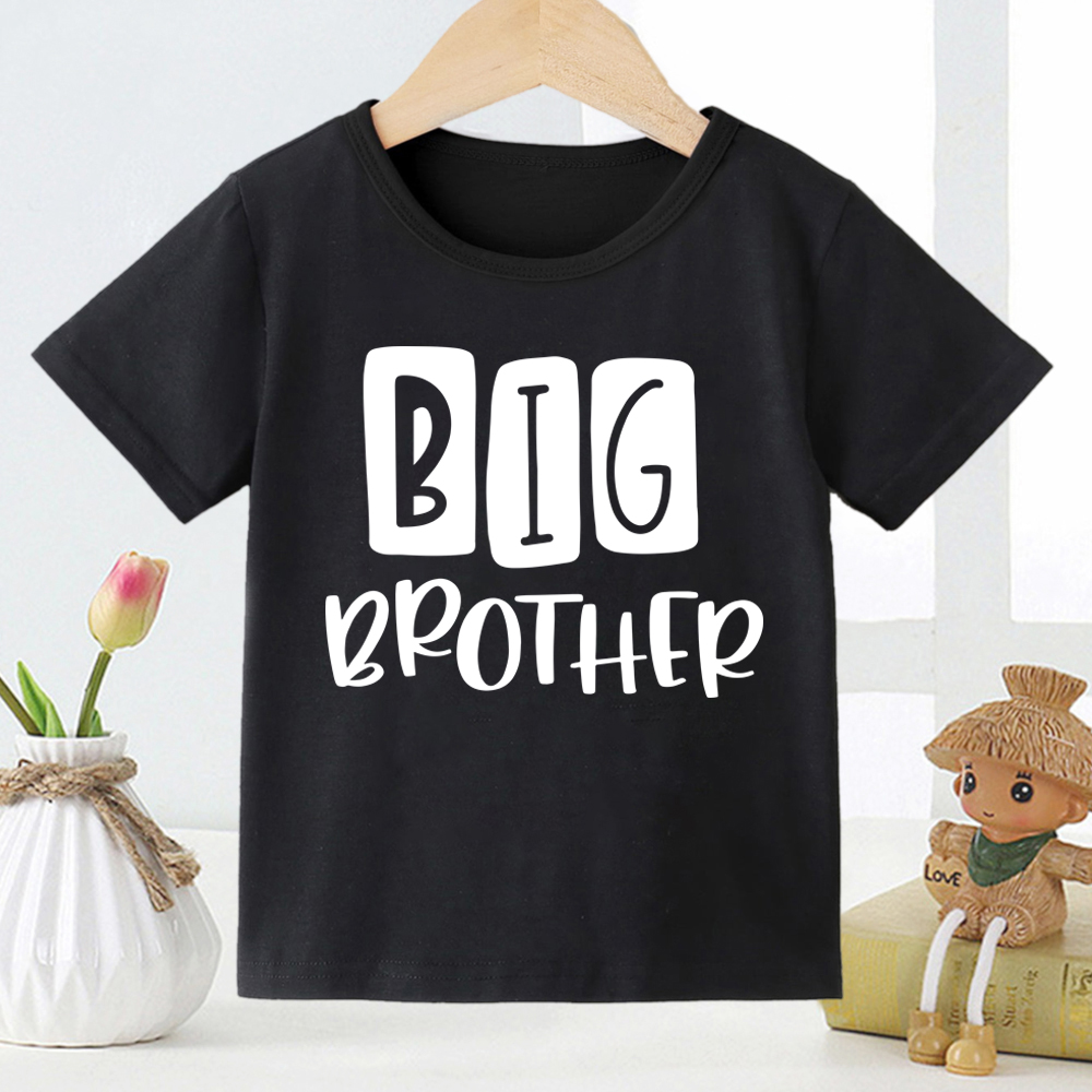 Big Brother Saurus Kids T Shirt 大哥哥大姐姐字母印花儿童T恤 - 图0