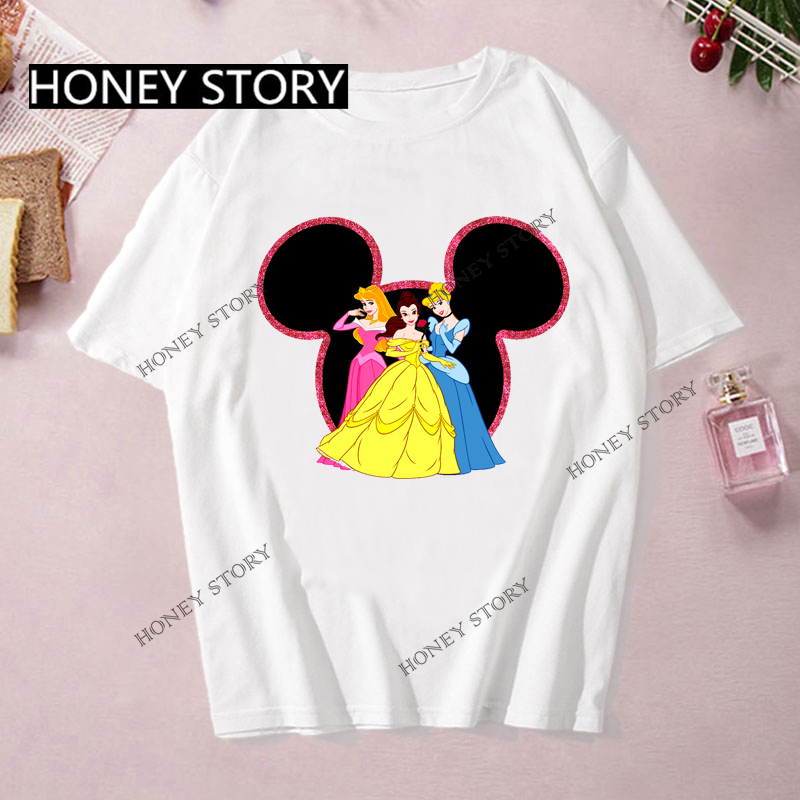 Mouse Ear Black T Shirt夏季欧美爆款老鼠耳朵印花女百搭短袖T恤 - 图3