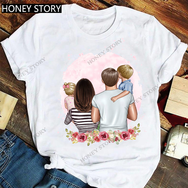 Family Matching T Shirt 夏季母女亲子装母亲节礼物短袖T恤上衣 - 图3