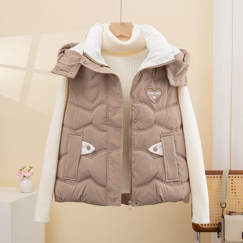 免洗羽绒棉马甲女2025秋冬新款宽松洋气连帽坎肩短款外穿背心外套,淘宝优惠券,粉丝福利购,淘宝优惠卷