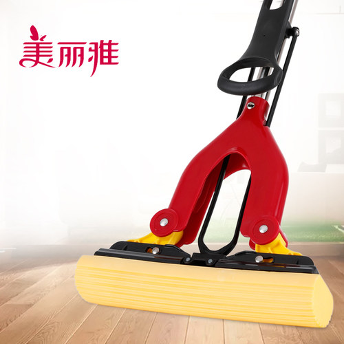 美丽雅正品滑轮式胶棉头拖把海绵备配件对折替换头ST2507-9d包邮 - 图2