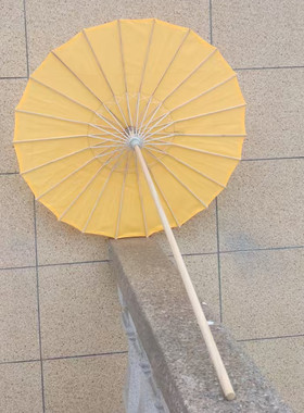 正品长柄纯色绸布古代金黄色长杆伞超仙耐用汉服伞柄加长油纸伞