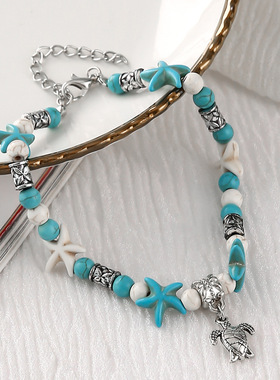 脚链Beach ankles women's Anklet Cross border girl foot c