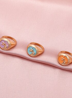 ins style simple geometric ring accessories retro jewelry