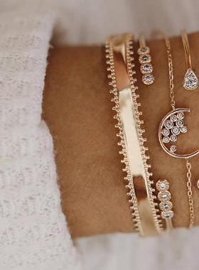 European American bangle jewelry bracelet set 潮流饰品手镯女