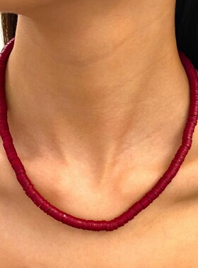 Boho cross-border men's Soft pottery necklace female软陶项链