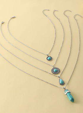 New woman Bohemian Necklace choker Set 新复古波西米亚项链女