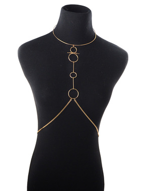 Jewelry fashion exaggerated female choker sexy body chain