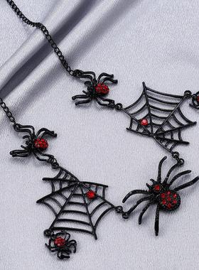 项链 clavicle chain Black Spider Web Necklace Halloween Gift