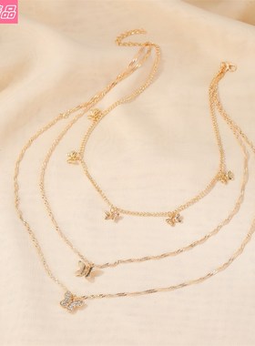 Sweet retro choker temperament butterfly Necklace female项链