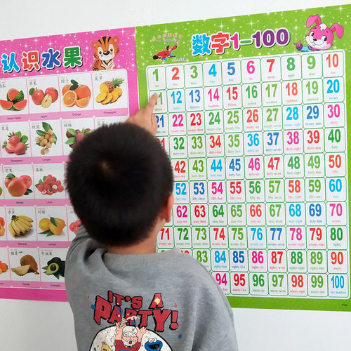 宝宝认知挂图儿童早教无声学说话挂图婴幼儿启蒙拼音识字卡墙贴画 - 图2