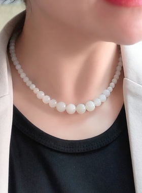 甲疤痕项链天然和田玉项链真品送妈妈玉石项链术后遮挡项链可调节