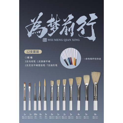 艺术之路为梦前行小治色彩水粉笔勾线笔扇形笔正品艺考专用校考 - 图2
