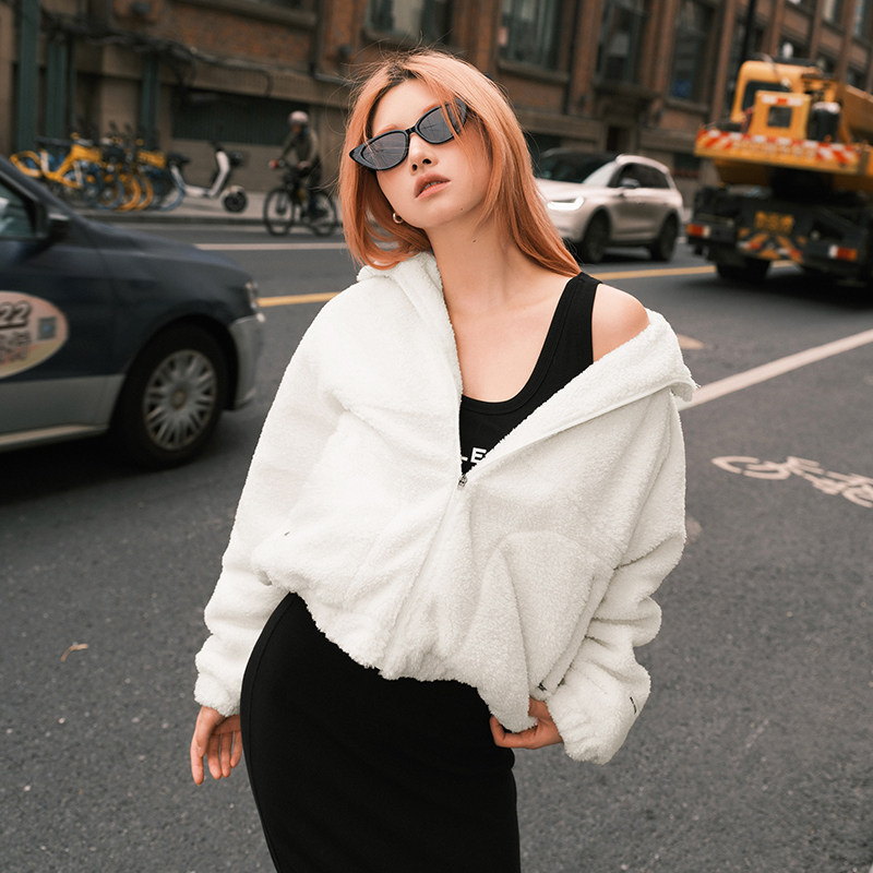 Aria Leisure 毛绒运动外套女立领秋冬新款户外宽松休闲外套保暖,淘宝优惠券,粉丝福利购,淘宝优惠卷