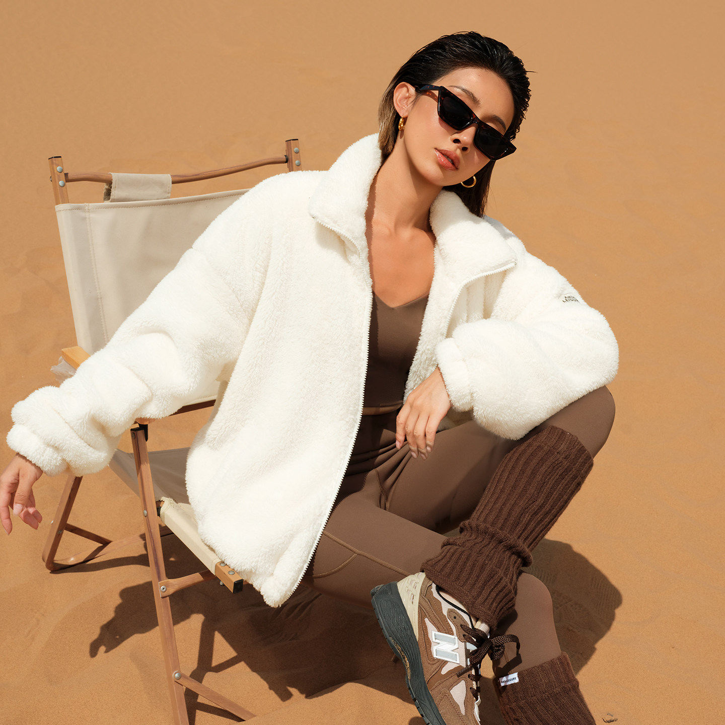 Aria Leisure 宽松立领毛绒上衣外套女冬季新款休闲外套保暖夹克,淘宝优惠券,粉丝福利购,淘宝优惠卷