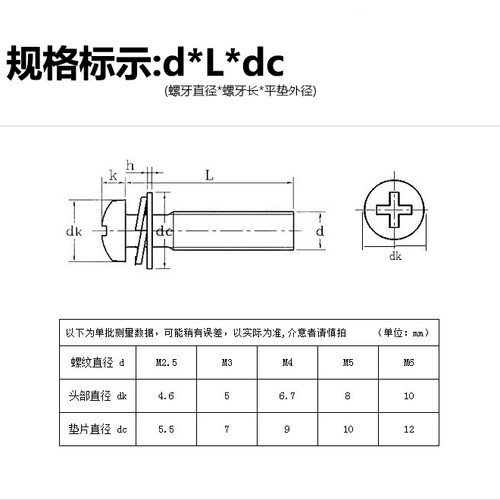 镀镍十字圆头三组合M2/M2.5螺丝钉盘头元头带平垫弹垫螺栓小螺钉 - 图2