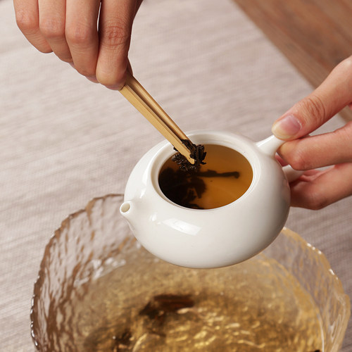 碳化竹茶夹 韩式防滑茶道零配件孟宗竹夹 竹制镊子杯夹子功夫茶具 - 图1