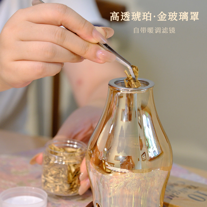 中式熏香炉玻璃熏香炉沉香檀天然香料香熏香炉蜡烛熏香灯,淘宝优惠券,粉丝福利购,淘宝优惠卷