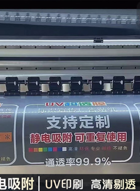 定制专拍 UV超透贴静电背胶公司商场店铺玻璃橱窗装饰广告贴纸画