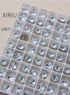 施家水晶浅粉蓝1088圆形钻美甲钻