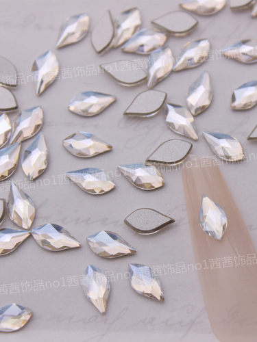 施钻水晶2205平底花瓣奥地利华子钻001MOL月光白美甲饰品DIY奥钻 - 图1