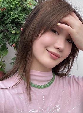 糖果色猫眼石串珠项链小众