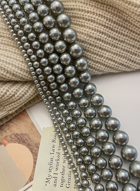 清冷感银灰色施家珍珠项链