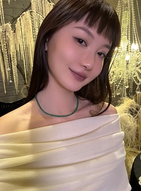 新中式天然绿玉髓锁骨链