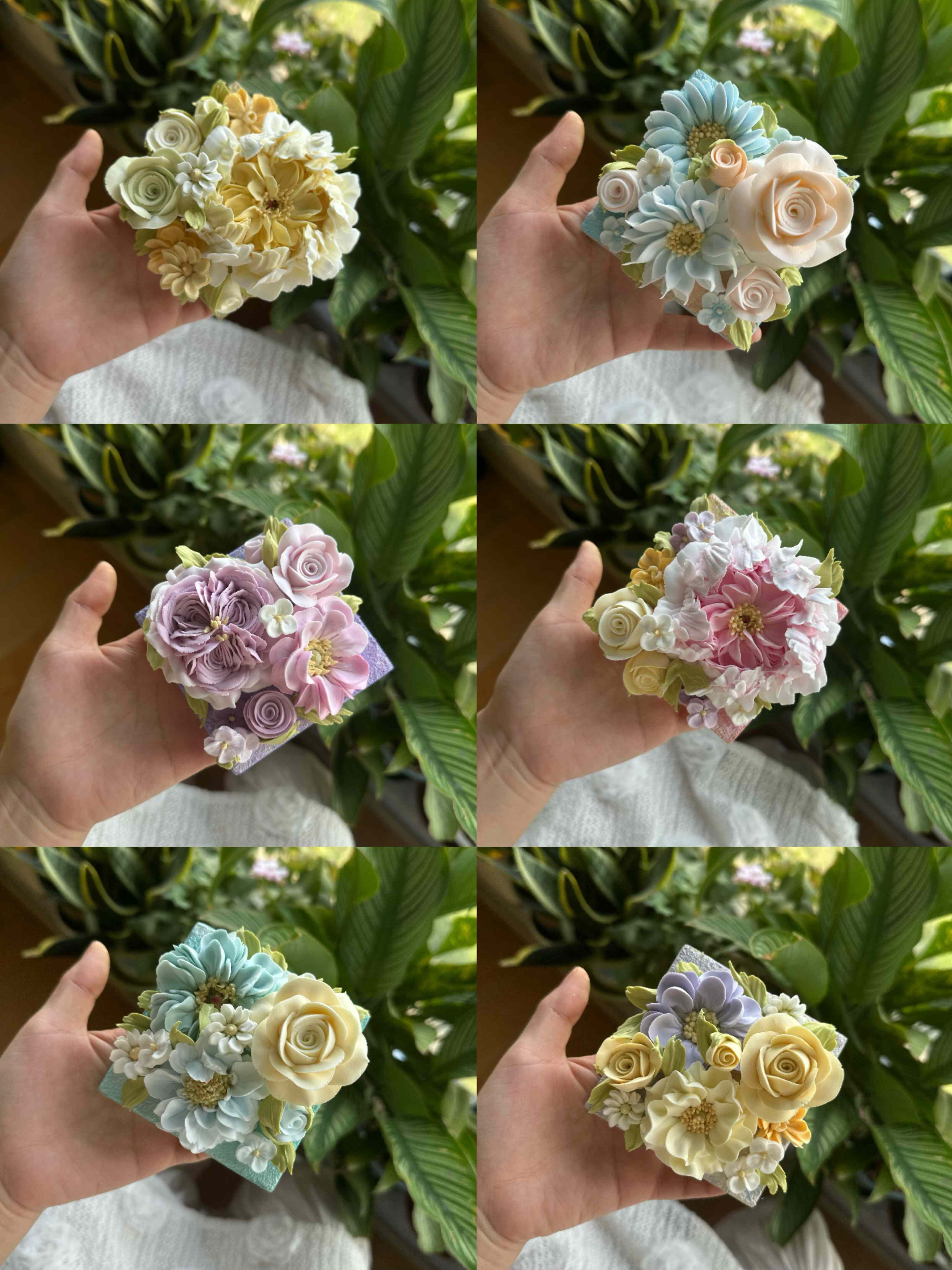 手工冰箱贴，粘土裱花，8.5cm直径 - 图0